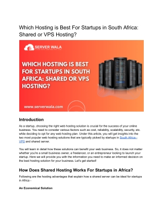 Which Hosting is Best For Startups in South Africa_ Shared or VPS Hosting