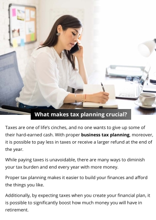 What makes tax planning crucial?