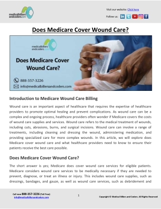 Does Medicare Cover Wound Care?