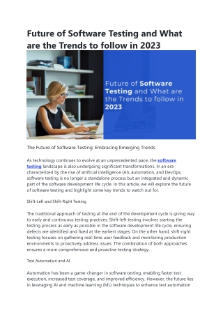 Future of Software Testing and What are the Trends to follow in 2023