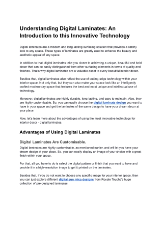 Understanding Digital Laminates_ An Introduction to this Innovative Technology