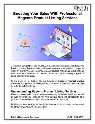 Boosting Your Sales With Professional Magento Product Listing Services