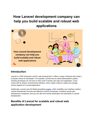 How Laravel development company can help you build scalable and robust web appli