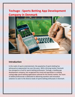 Sports Betting App Development Company in Denmark