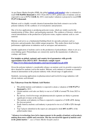 The Growing Demand for Malonic Acid: A Market Overview