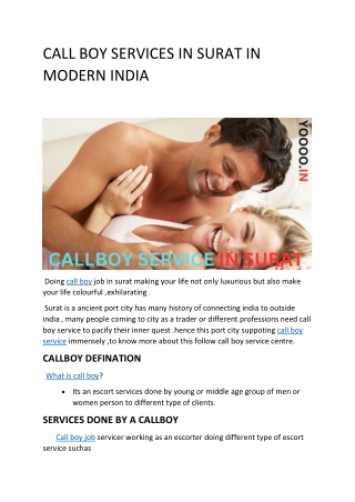CALL BOY SERVICES IN SURAT IN           MODERN INDIA