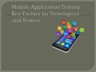 Mobile Application Testing