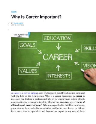 Why Is Career Important.docx