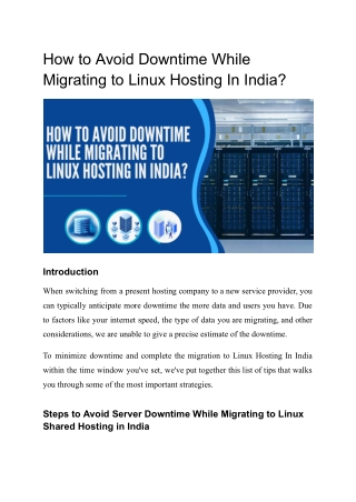 How to Avoid Downtime While Migrating to Linux Hosting In India