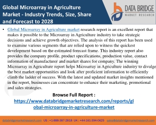 Microarray in Agriculture Market- Agricultural & Animal feed