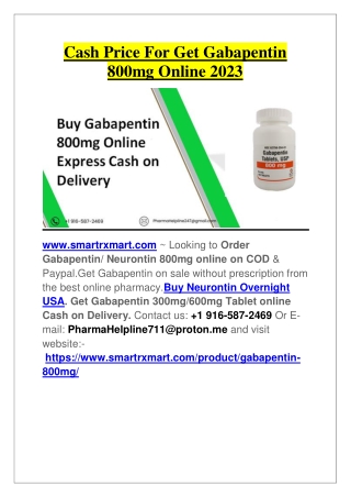 Cash Price For Get Gabapentin 800mg Online 2023