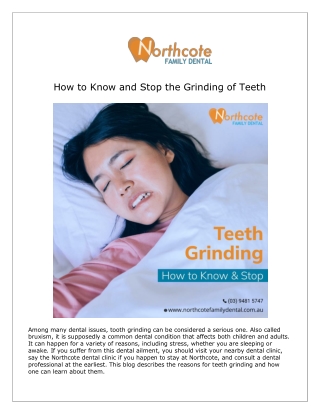 How to Know and Stop the Grinding of Teeth