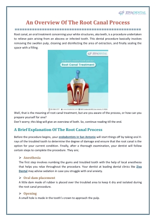 An Overview Of The Root Canal Process