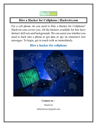 Hire a Hacker for Cellphone  Hackvist.com