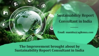 The Improvement brought about by Sustainability Report Consultant in India