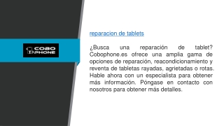 Reparación de Tablet Cobophone.es