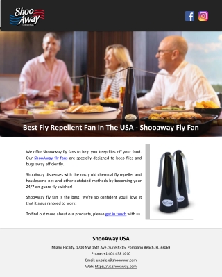 Best Fly Repellent Fan In The USA - Shooaway Fly Fan