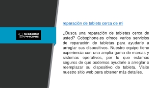 Reparación de Tablet cerca de mí Cobophone.es