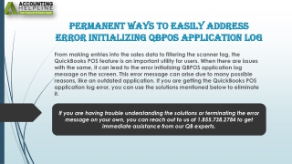 A quick and easy guide to resolve Error Initializing QBPOS Application Log Issue