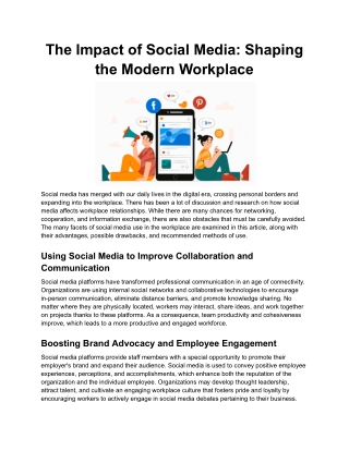 The Impact of Social Media_ Shaping the Modern Workplace