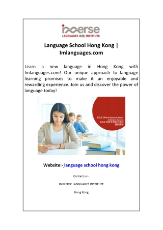 Language School Hong Kong  Imlanguages.com