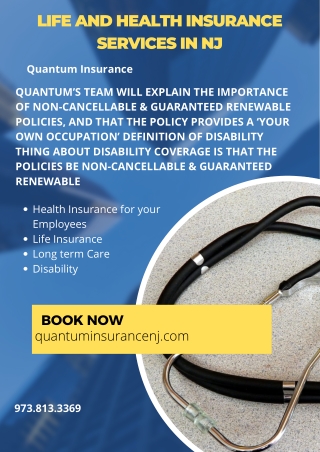 Life and Health Insurance Services in NJ