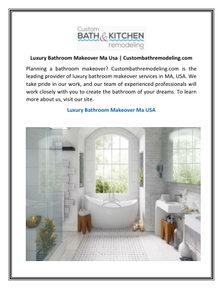 Luxury Bathroom Makeover Ma Usa | Custombathremodeling.com