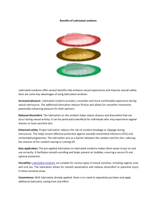 Benefits of Lubricated condoms