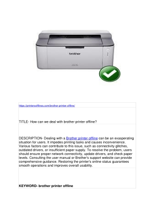 How can we deal with brother printer offline?