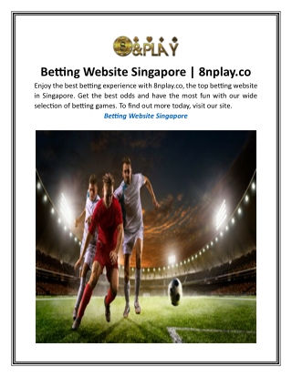 Betting Website Singapore  8nplay.co