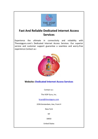 Fast And Reliable Dedicated Internet Access Services