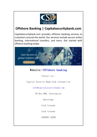 Offshore Banking  Capitalsecuritybank.com