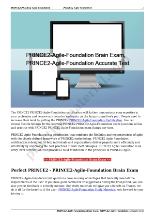 PRINCE2-Agile-Foundation Brain Exam, PRINCE2-Agile-Foundation Accurate Test