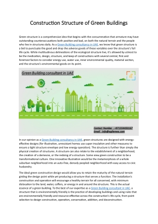 Construction Structure of Green Buildings