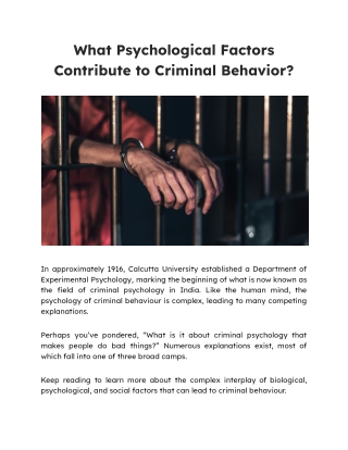 What Psychological Factors Contribute to Criminal Behavior_