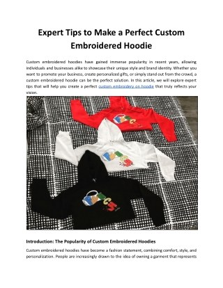 Expert Tips to Make a Perfect Custom Embroidered Hoodie