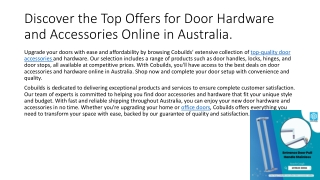 Discover the Top Offers for Door Hardware and.