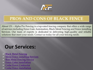 PROS AND CONS OF BLACK FENCE