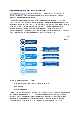 Configuration Management in the Medical Device Industry