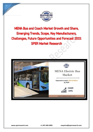 MENA Electric Bus Market Growth and Share, Emerging Trends, Scope, Key Manufactu