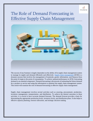 The Role of Demand Forecasting in Effective Supply Chain Management