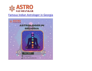 Famous Indian Astrologer in Georgia