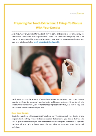 Preparing For Tooth Extraction: 3 Things To Discuss With Your Dentist