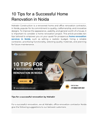 Home Renovation Services in Noida