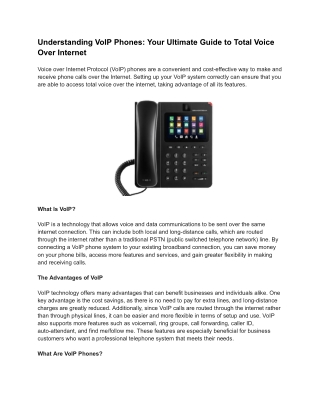 Understanding VoIP Phones_ Your Ultimate Guide to Total Voice Over Internet