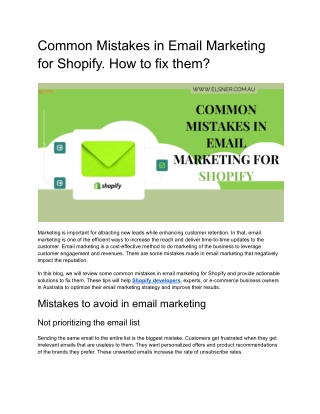 Common Mistakes in Email Marketing for Shopify and How to Fix Them