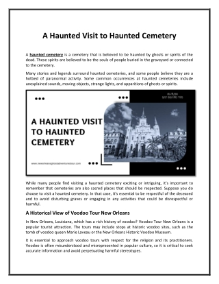 A Haunted Visit to Haunted Cemetery