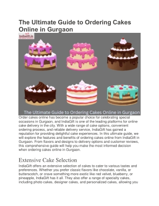 The Ultimate Guide to Ordering Cakes Online in Gurgaon