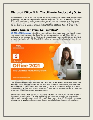 Microsoft Office 2021: The Ultimate Productivity Suite