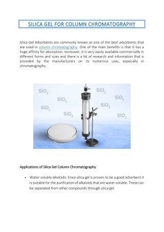 Silica Gel For Column Chromatography